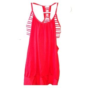 Lululemon Red/white tank with built-in bra!